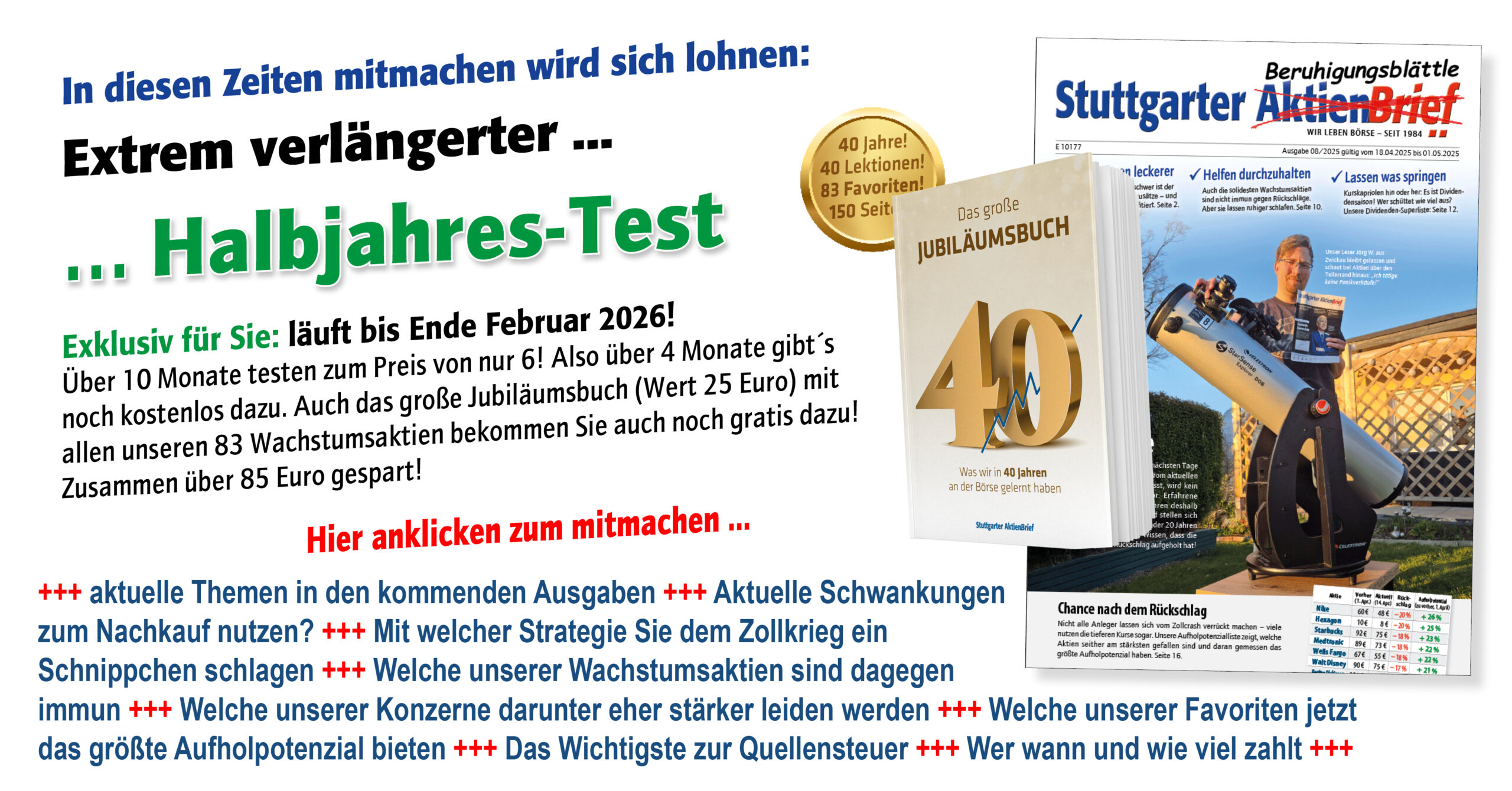 Angebot Halbjahrestest