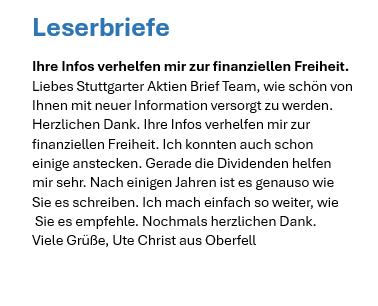 Leserbrief